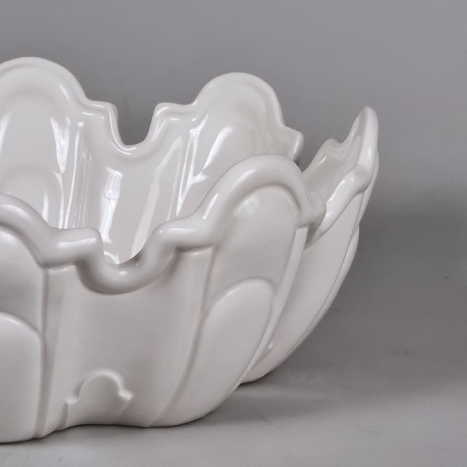 Oval White Ceramic Bowl – Centerpiece, Fruit Bowl or Decorative Accent